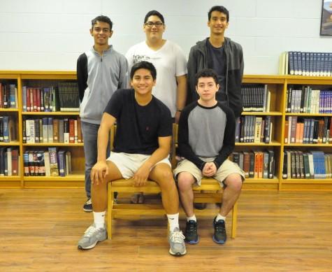 National Hispanic Recognition Scholars included (from left to right) Brandon Tolentino, Sean Patlan, Jose Muniz, Eric Vallejo, and Jeffery Lopez.  